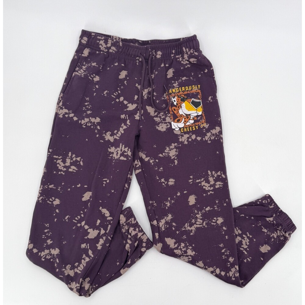 Cheetos Joggers Pants Womens Small Purple Pull On Chester Cheetah Graphic